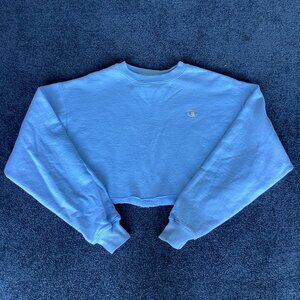 Light Blue Champion Cutoff Sweatshirt - Large